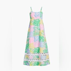 Lilly Pulitzer Haliey Midi Dress Multi Bright Delight Patch 00 New With Tags